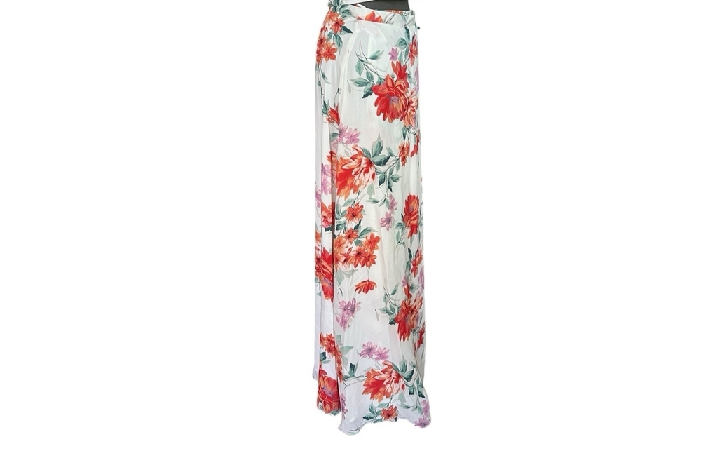 Lulus White Red Pink Floral Maxi Wrap Skirt Size S-M NWT - Picture 5 of 8